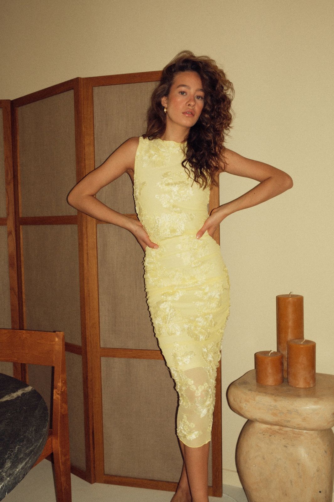 Noella - Lavinia Dress 13500001 - 1417 - Butter Yellow Kjoler 