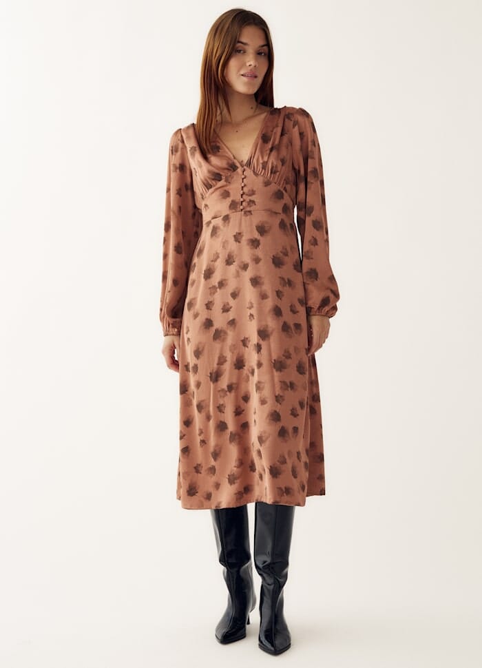 Noella - Lilith Dress 13890004 - 1366 - Cosette Rust Print Kjoler 