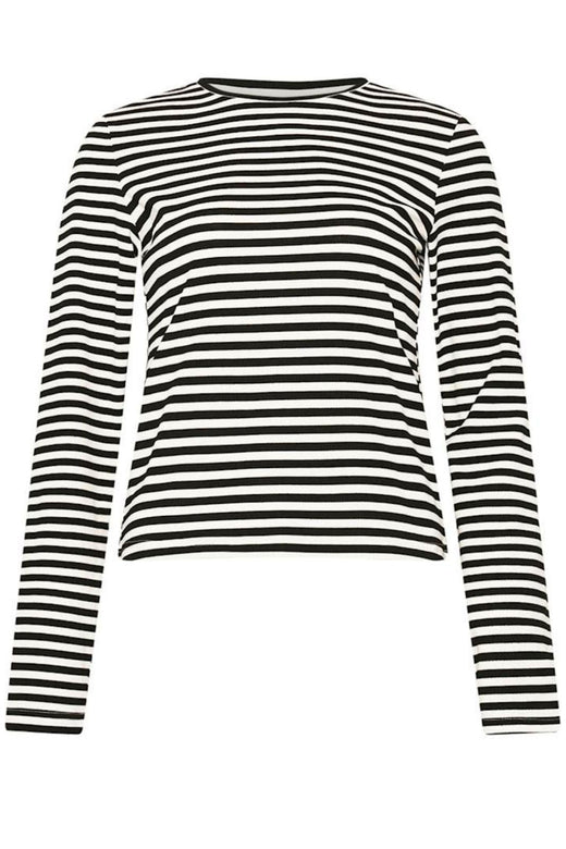 Noella - Luana Top 14030002 - 1381 - Ivory Black Stripe Bluser 
