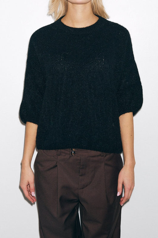 Noella - Mimi Knit Jumper - 004 Black Strikbluser 