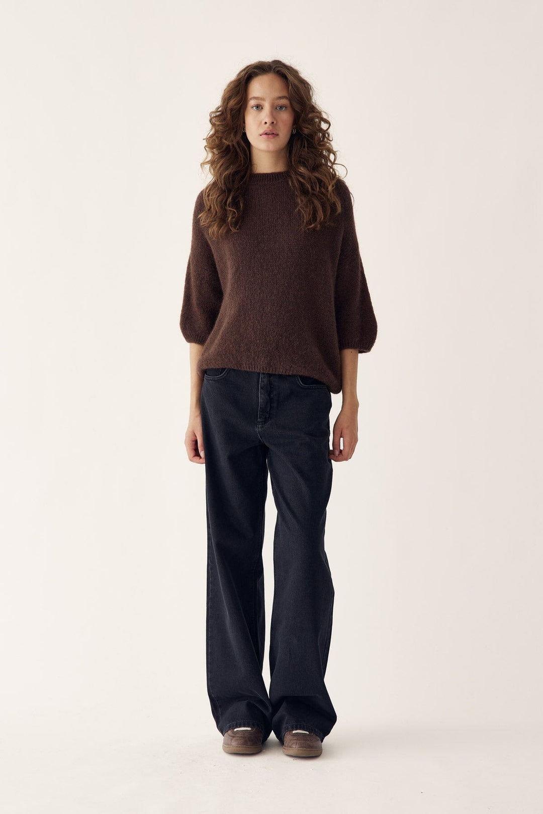 Noella - Mimi Knit Jumper - 548 Dark Brown Strikbluser 