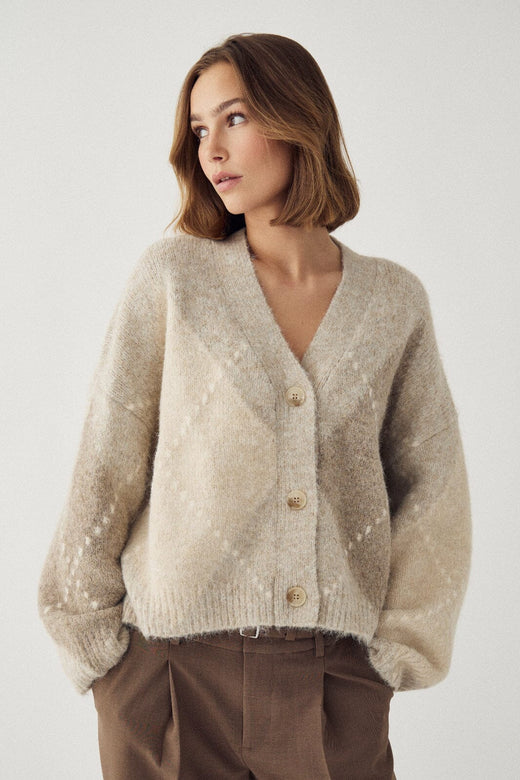 Noella - N-Laiana Knit Cardigan 14670002 - 650 - Beige Mix Cardigans