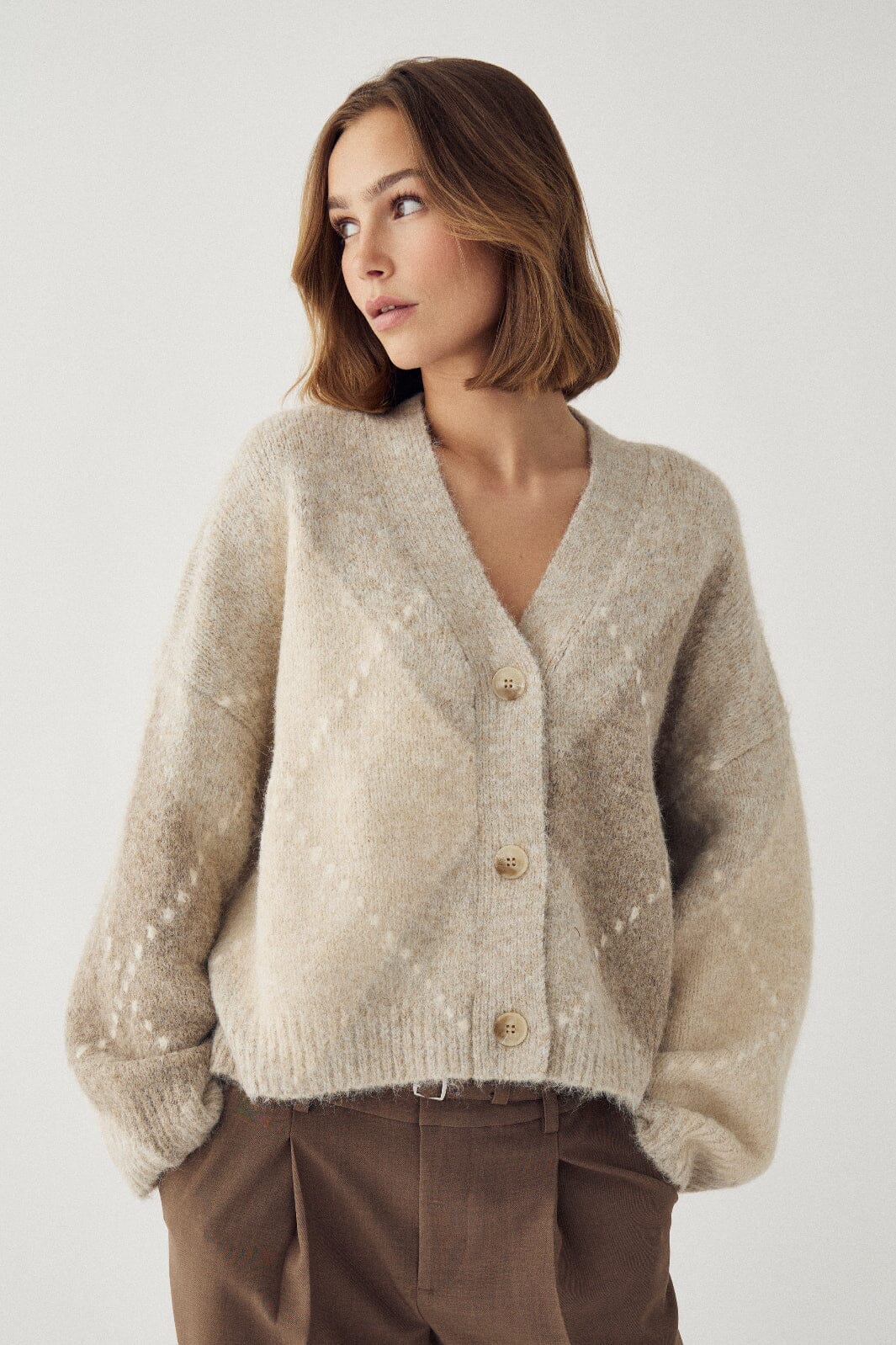 Noella - N-Laiana Knit Cardigan 14670002 - 650 - Beige Mix Cardigans 