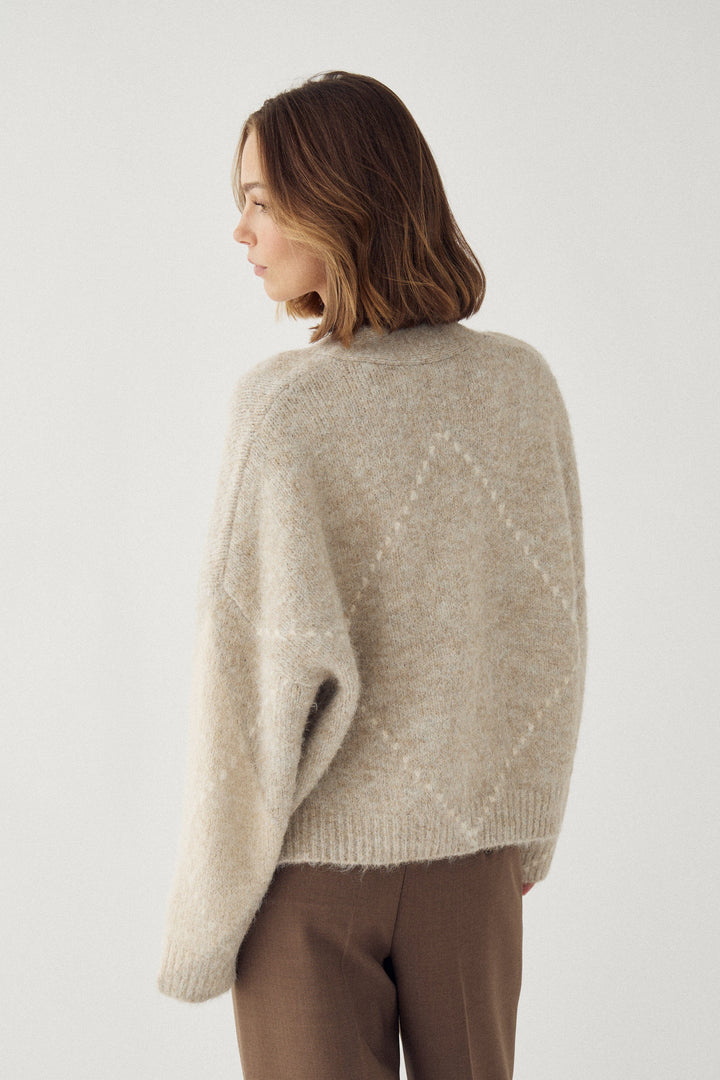 Noella - N-Laiana Knit Cardigan 14670002 - 650 - Beige Mix Cardigans 