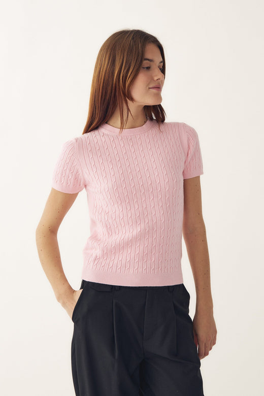 Noella - N-Larette Knit 15260001 - 1279 - Baby Pink Strikbluser 