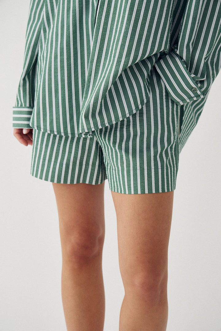 Noella - N-Layne Shorts 15640002 - 1452 - Drayton Green Stripe Shorts 
