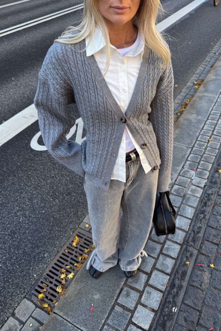 Noella - N-Lenyx Knit 14830001 - 972 - Medium Grey Mel Cardigans 