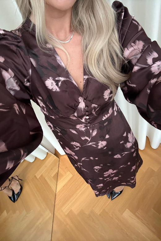 Noella - N-Lilith Dress 15910001 - 1473 - Dena Burgundy Print Kjoler 