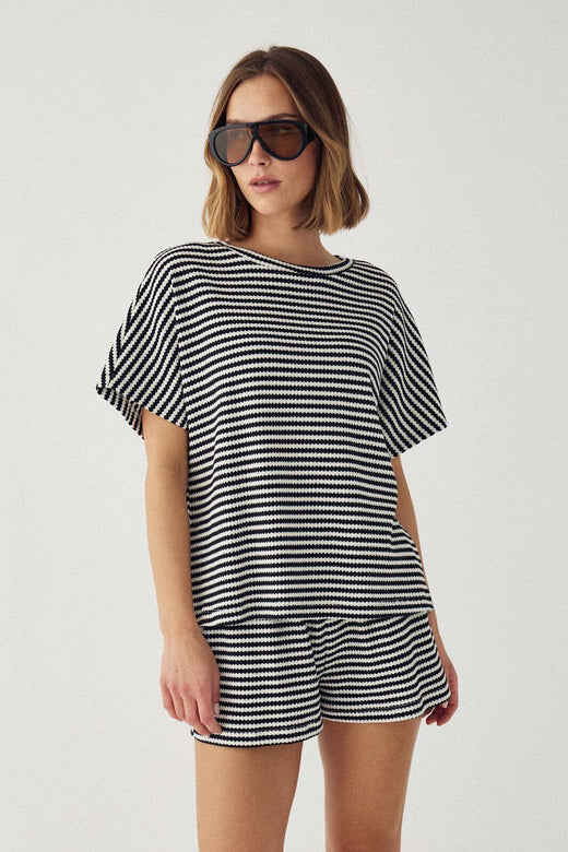 Noella - N-Maleah Top 15740001 - 1458 - Danni Black Stripe T-shirts 