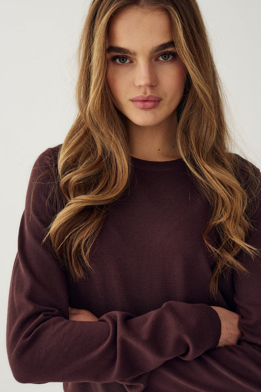 Noella - N-Mardine Knit 16020001 - 674 - Chocolate Strikbluser 