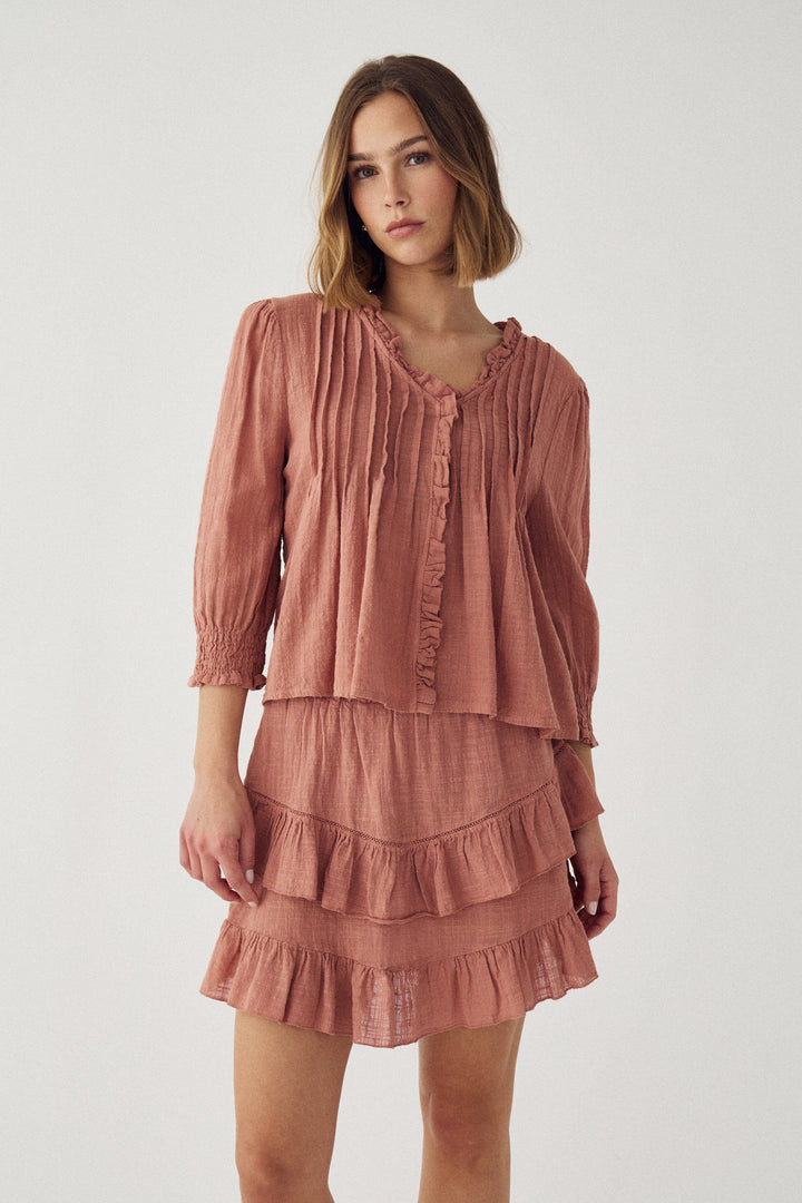 Noella - N-Marlin Skirt 15710003 - 1455 - Red Clay Nederdele 