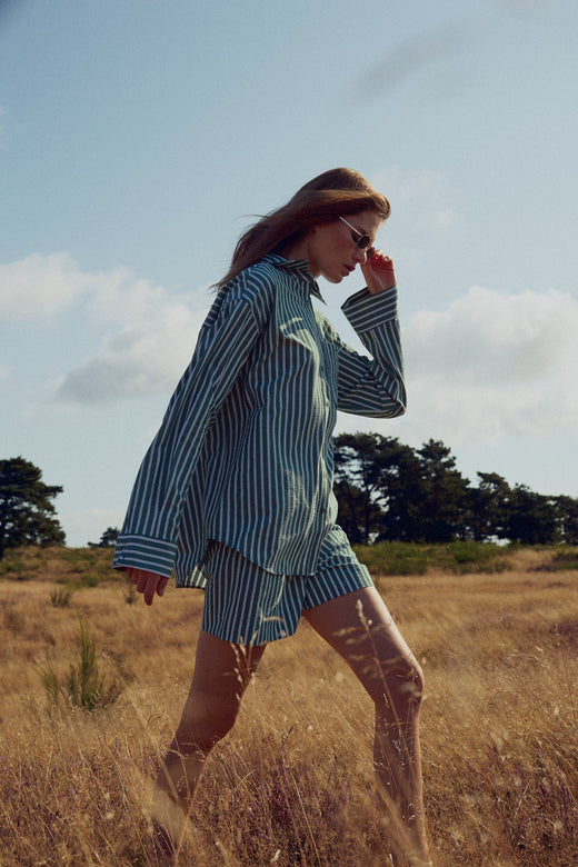 Noella - N-Marlon Shirt 15640001 - 1452 - Drayton Green Stripe Skjorter 