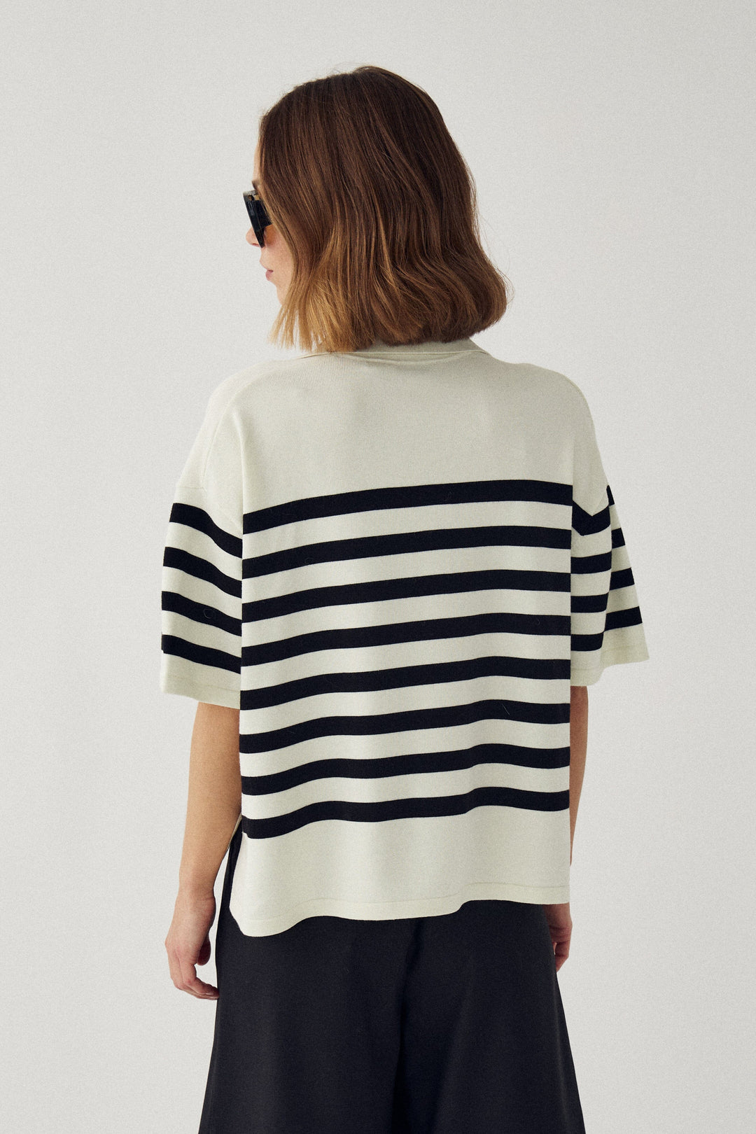 Noella - N-Maryann Knit 15540001 - 1454 - Darryll Black Stripe Strikbluser 