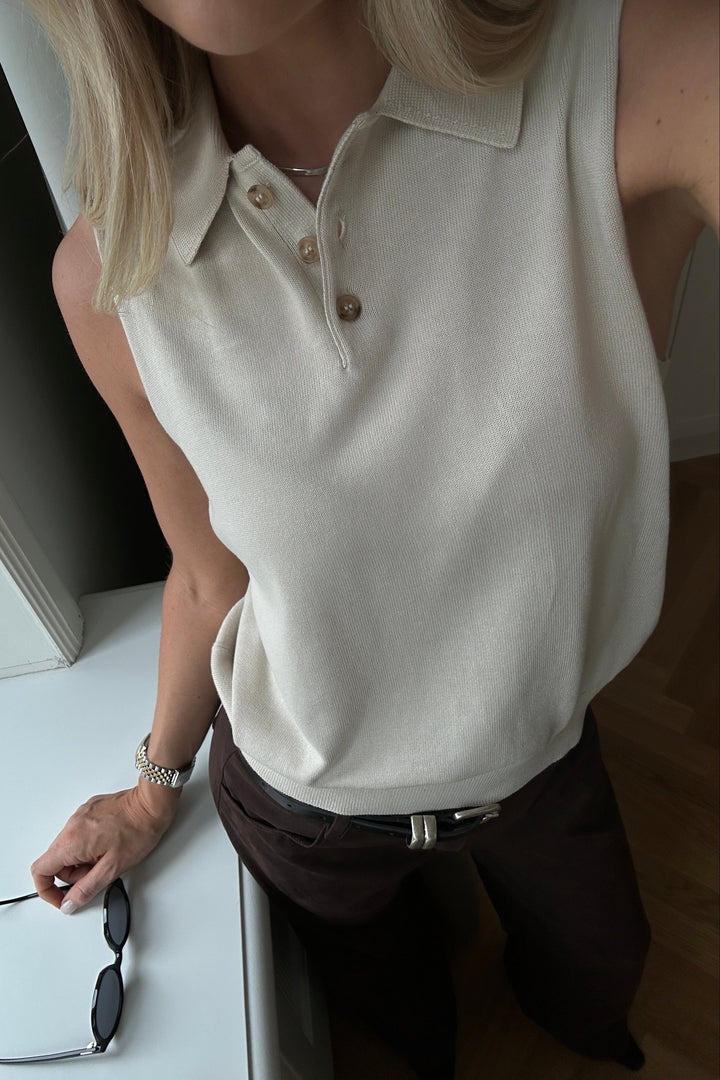 Noella - N-Maxine Sl Knit 14990002 - 1206 - Oyster Strikbluser 