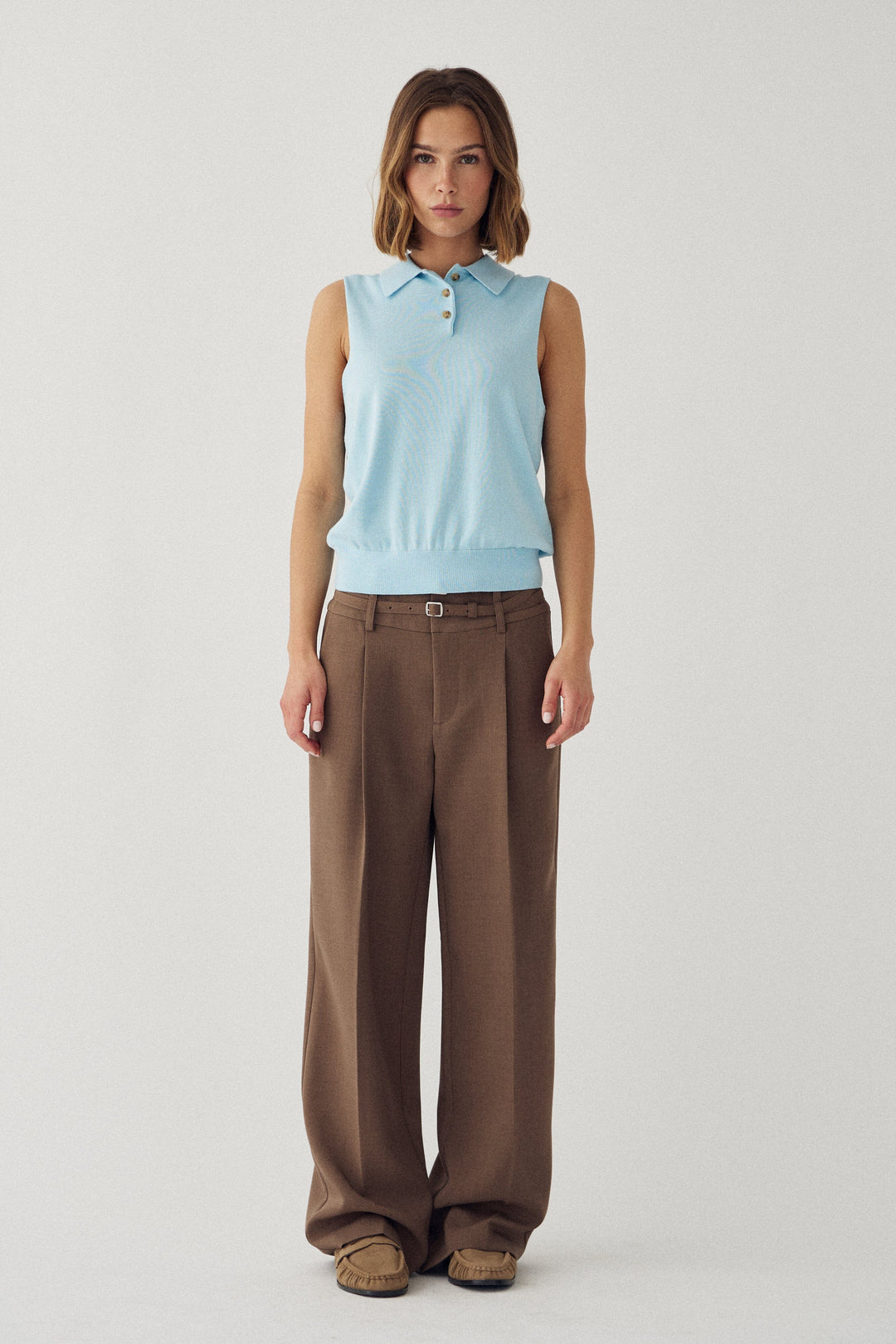 Noella - N-Maxine Sl Knit 14990002 - 975 - Air Blue Strikbluser 