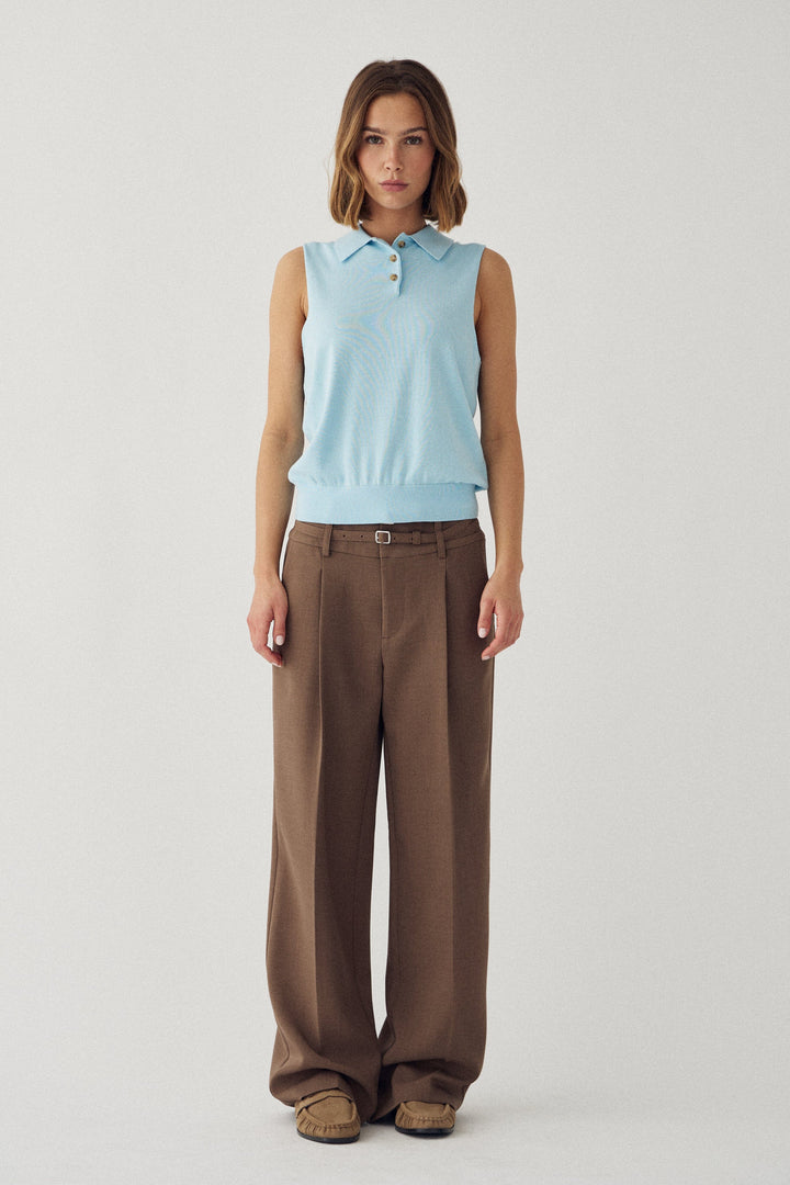 Noella - N-Maxine Sl Knit 14990002 - 975 - Air Blue Strikbluser 