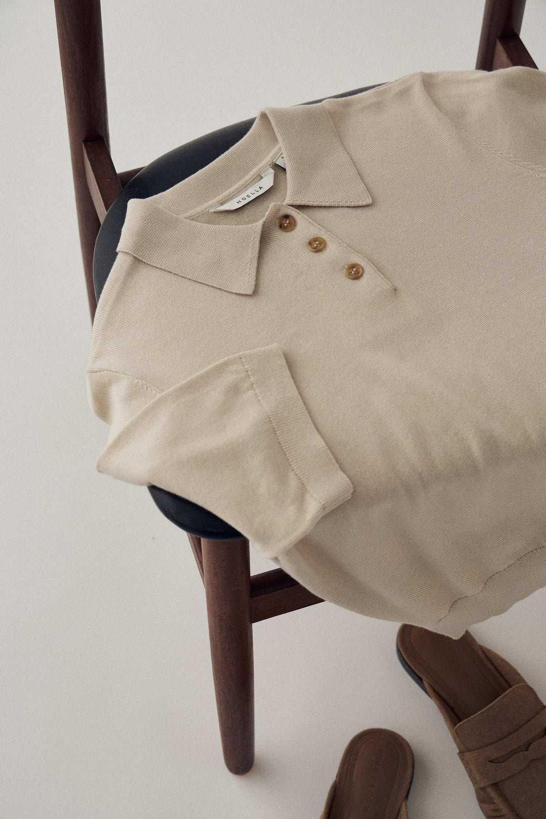 Noella - N-Maxine Ss Knit 14990003 - 1206 - Oyster Strikbluser 