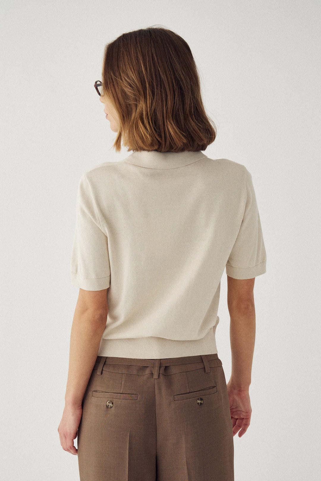 Noella - N-Maxine Ss Knit 14990003 - 1206 - Oyster Strikbluser 