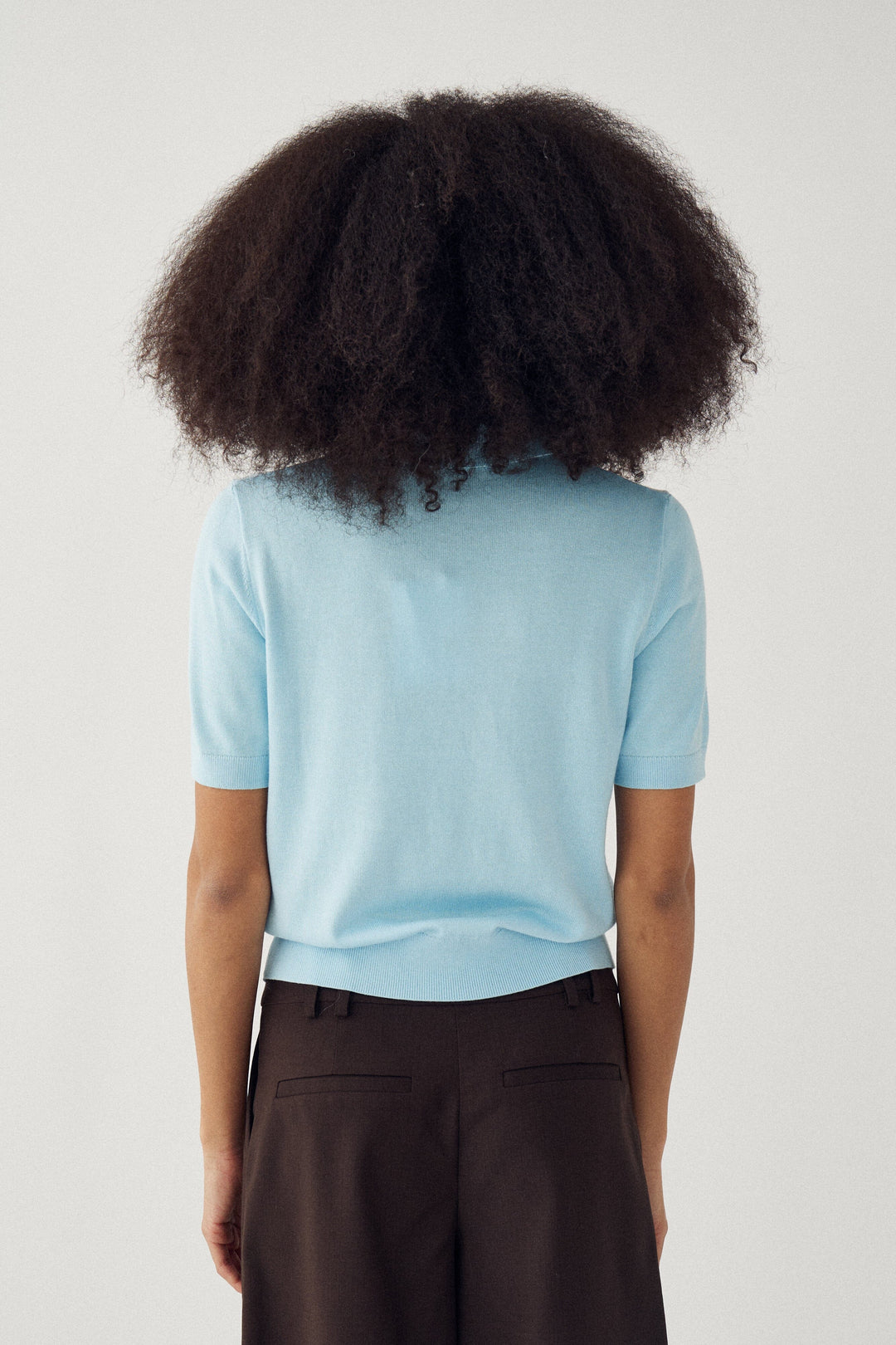 Noella - N-Maxine Ss Knit 14990003 - 975 - Air Blue Strikbluser 