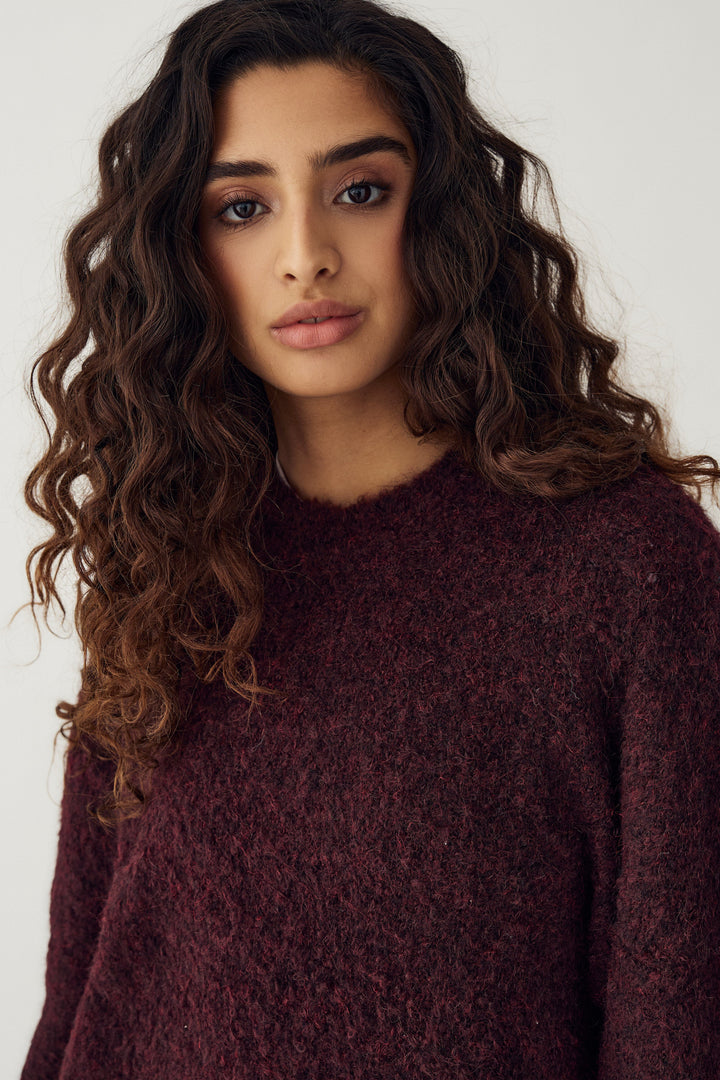 Noella - N-Maymie Knit 16030001 - 1393 - Winetasting Strikbluser 