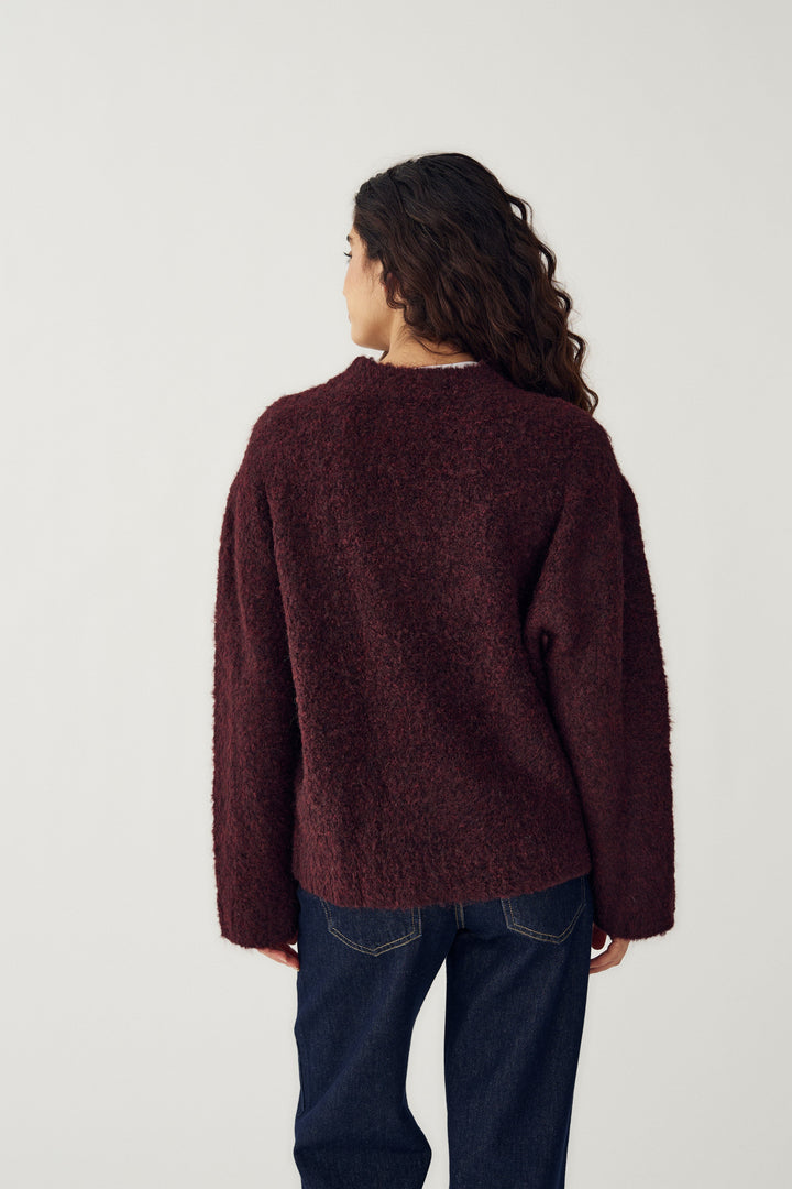 Noella - N-Maymie Knit 16030001 - 1393 - Winetasting Strikbluser 