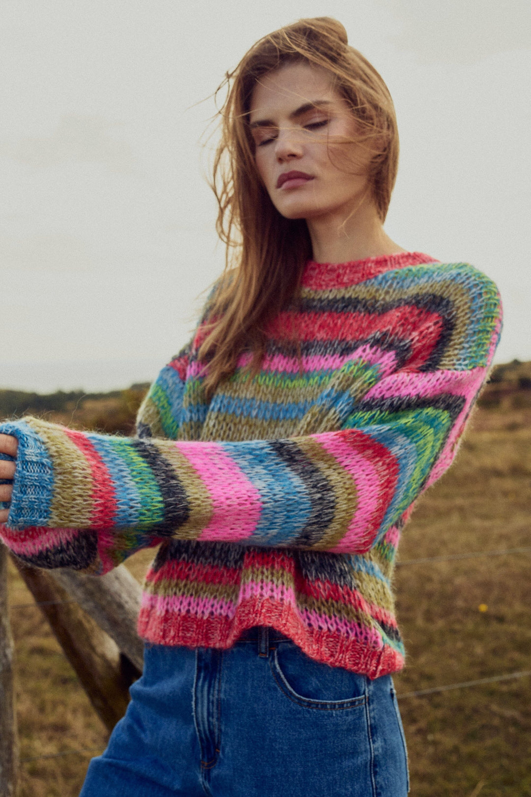 Noella - N-Mayra Knit 15690001 - 1466 - Delcine Multi Strikbluser 