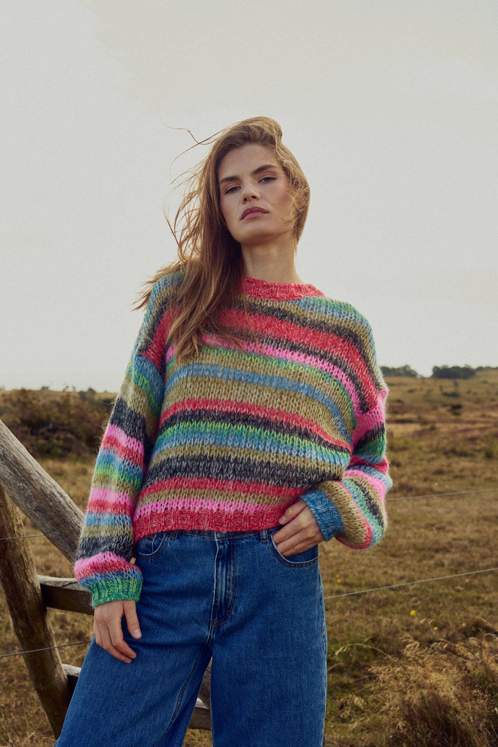 Noella - N-Mayra Knit 15690001 - 1466 - Delcine Multi Strikbluser 