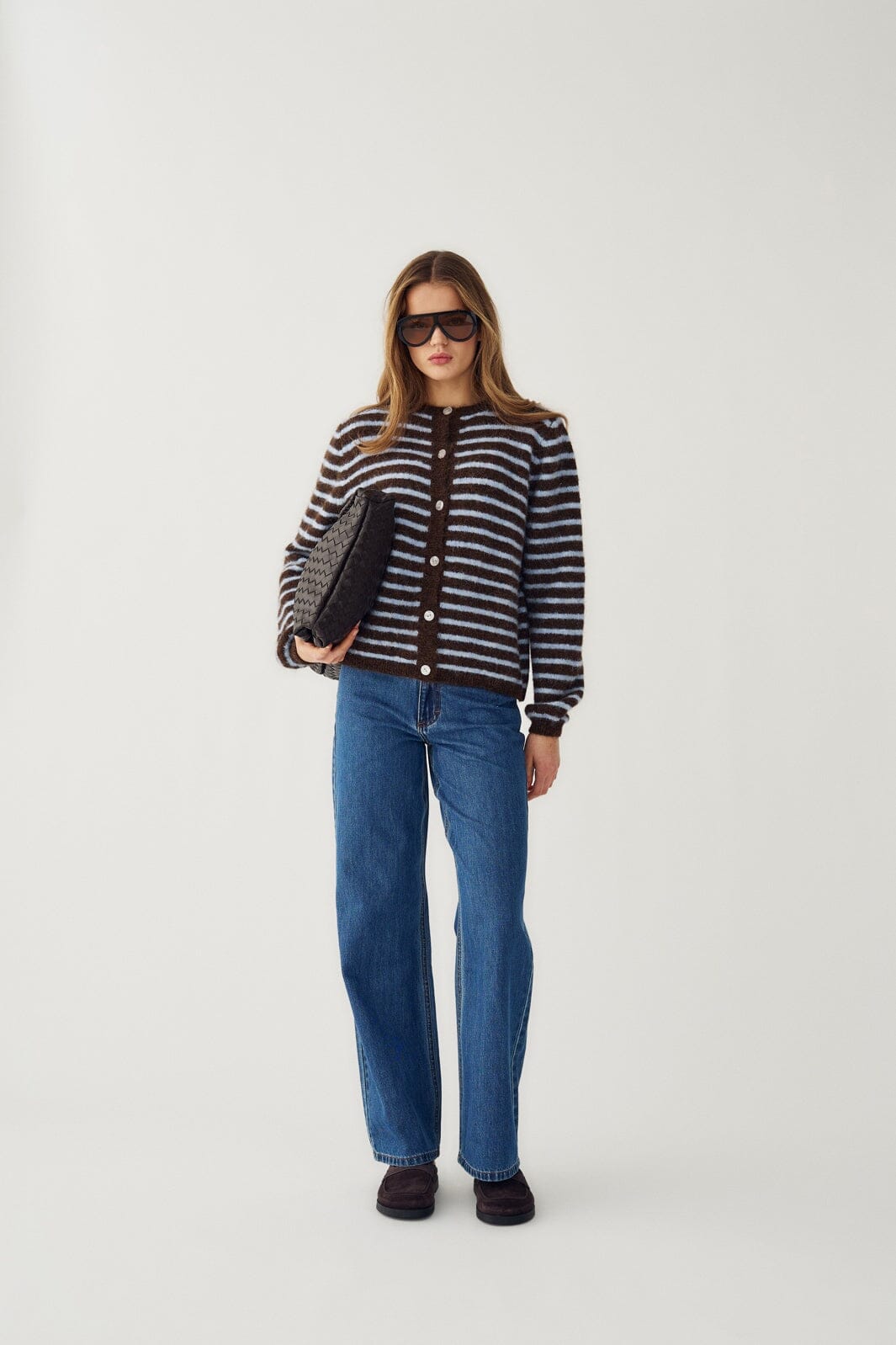 Noella - N-Mertice Knit Cardigan 16570002 - 1351 - Brown Blue Stripe