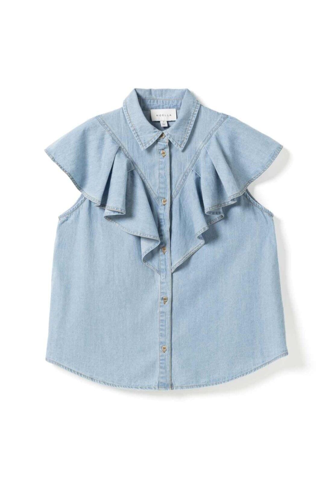 Noella - N-Micaela Ss Shirt 13320004 - 1456 - Light Wash Skjorter 