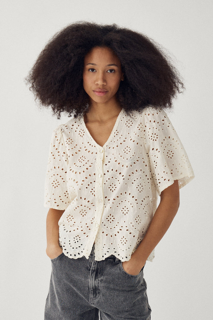 Noella - N-Mika Blouse 15760002 - 974 - Ivory Bluser 