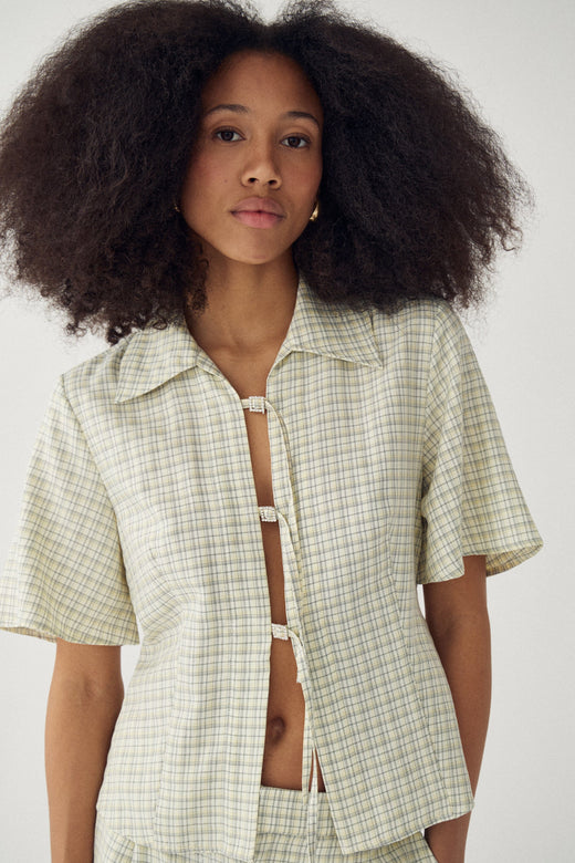 Noella - N-Miko Blouse 15610002 - 1459 - Denny Yellow Check Bluser 