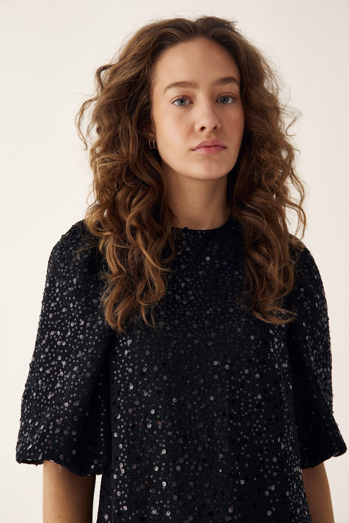 Noella - Pastis Short Dress - 004 Black Kjoler 