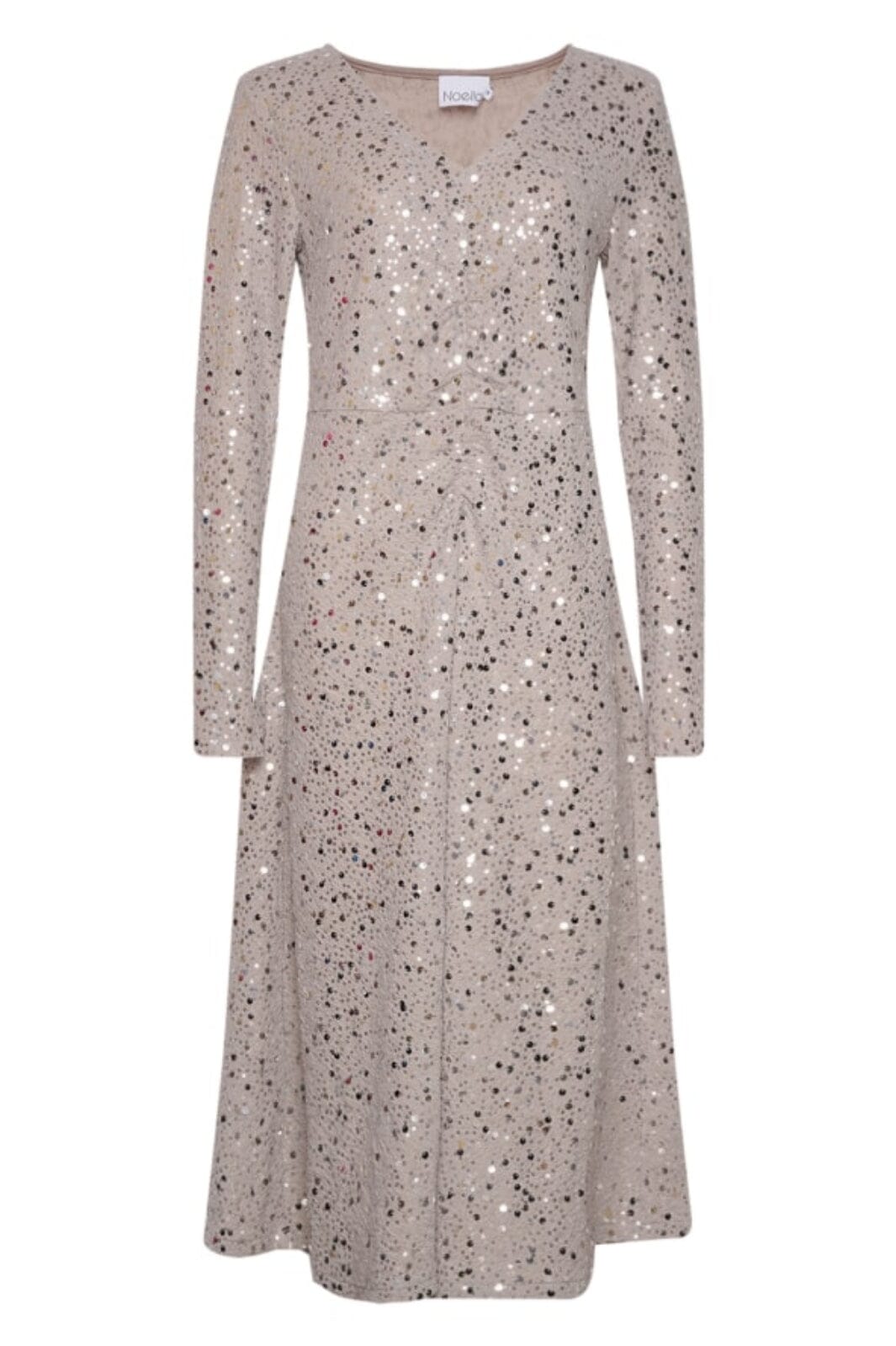 Noella - Verona Midi Dress - 1148 Grey W/ Silver Kjoler 