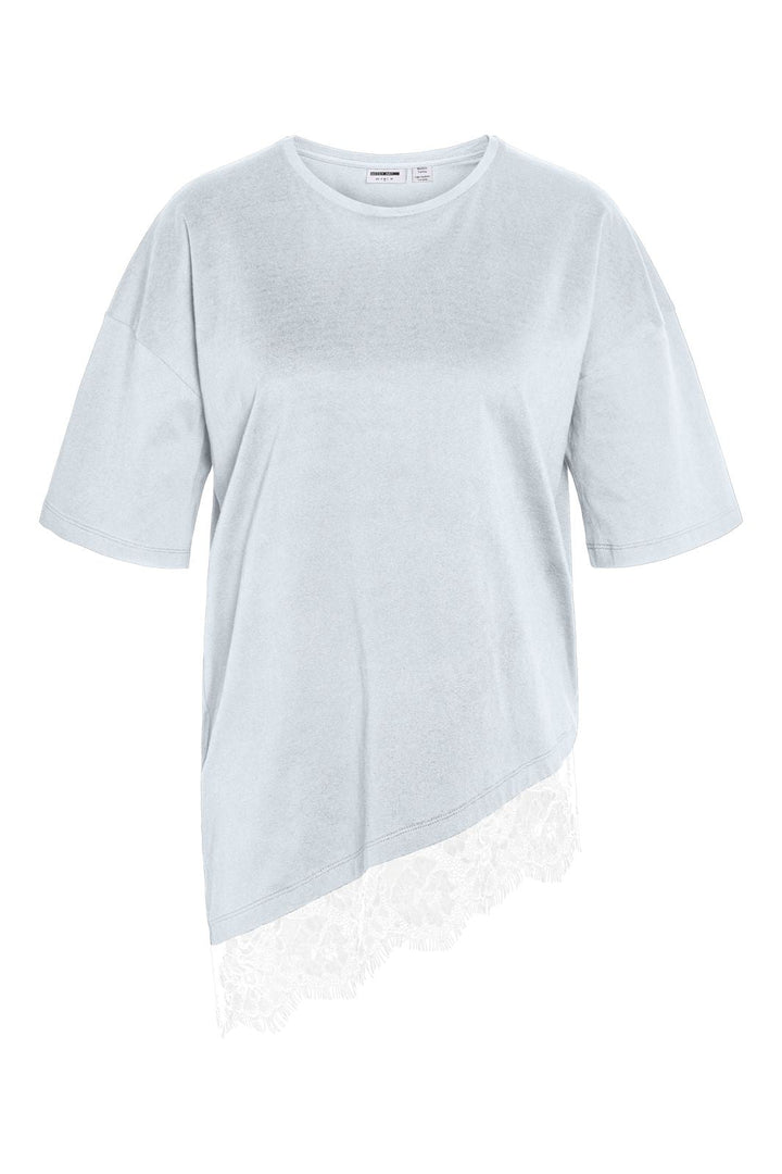 Noisy May - Nmeasy Lace Detail S/S T-Shirt - 5086000 Bright White Bright White Lace