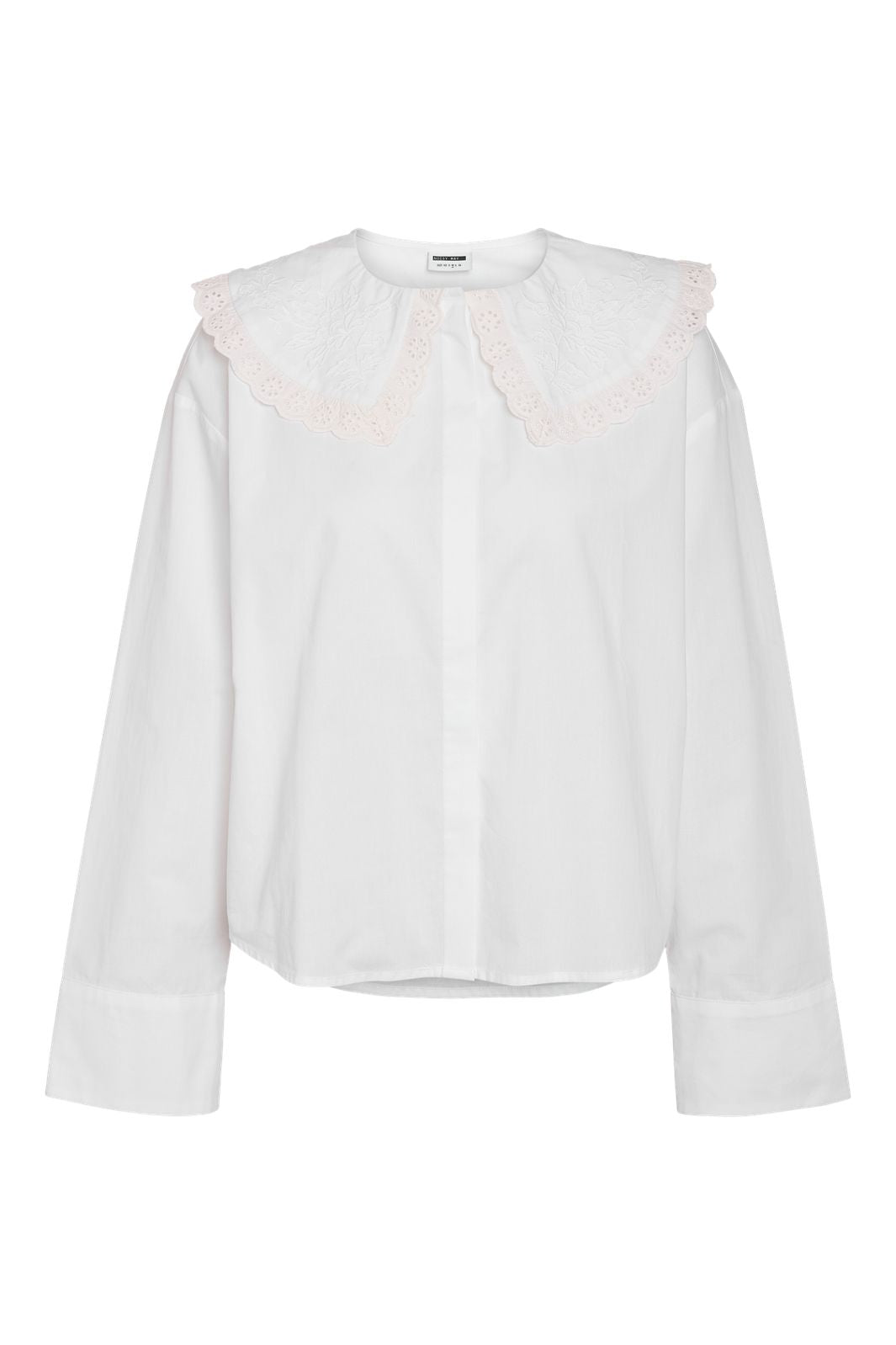 Noisy May - Nmeliza L/S Embr Collar Shirt - 4921981 Bright White