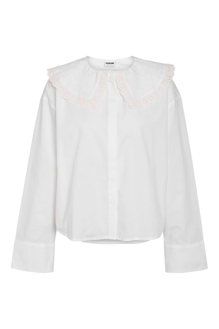 Noisy May - Nmeliza L/S Embr Collar Shirt - 4921981 Bright White