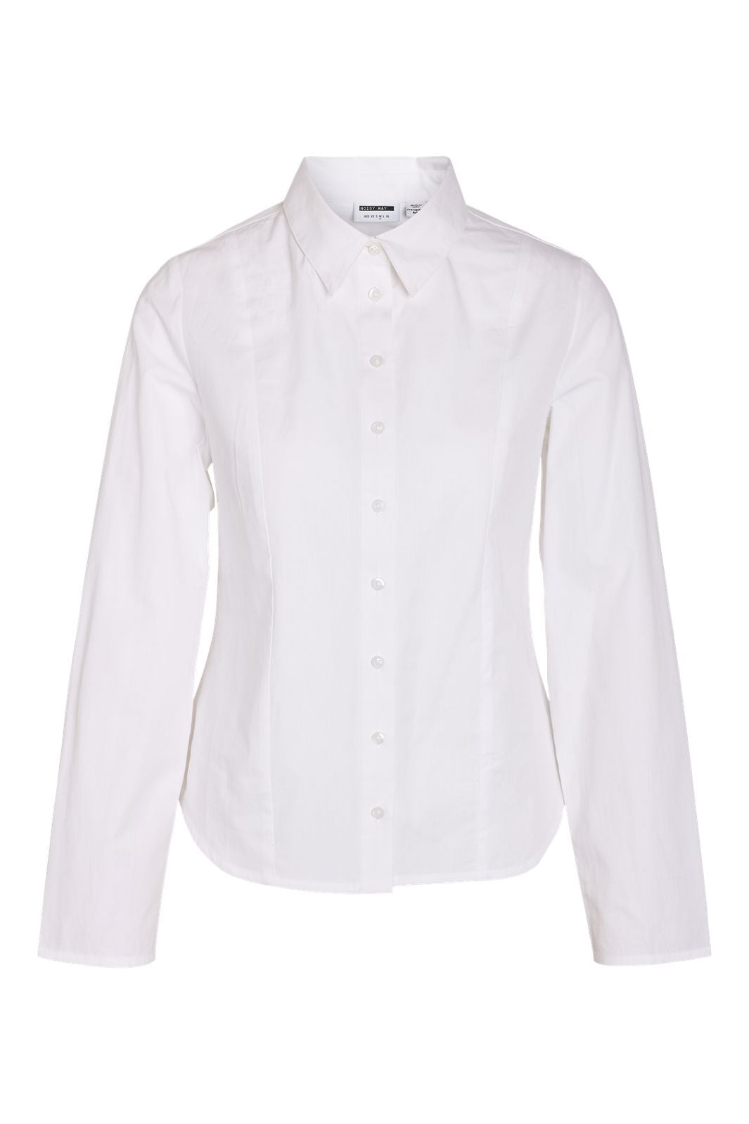 Noisy May - Nmemma L/S Fitted Shirt - 5190525 Bright White