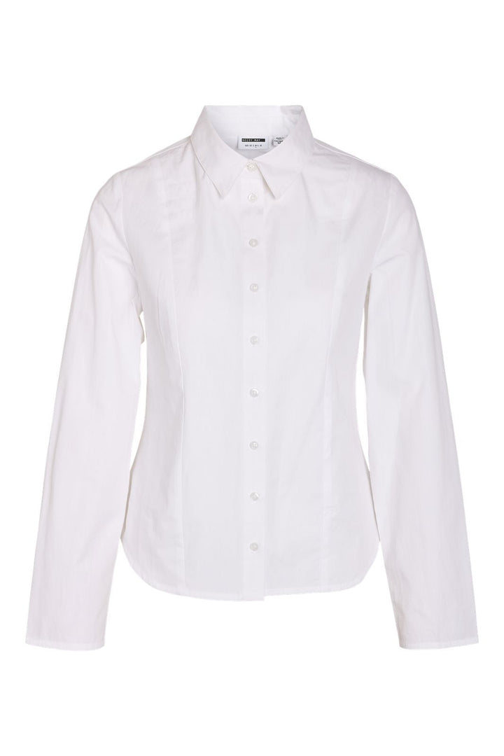 Noisy May - Nmemma L/S Fitted Shirt - 5190525 Bright White