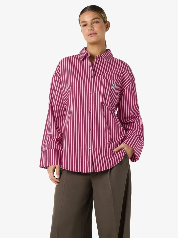 Noisy May - Nmfrida L/S Button Shirt Box - 5089193 Delicioso Begonia Pink Skjorter 