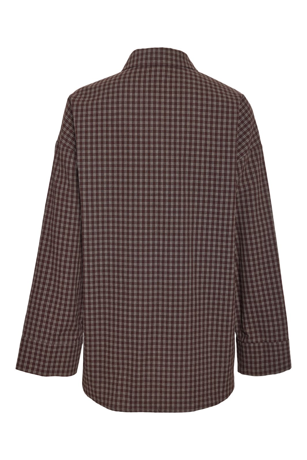 Noisy May - Nmhailey Zoe L/S Check Shirt - 5117232 Chocolate Brown Birch