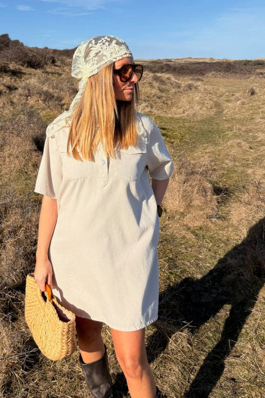 Noisy May - Nmindie S/S Short Dress Color Box - 4931415 Pumice Stone Kjoler 