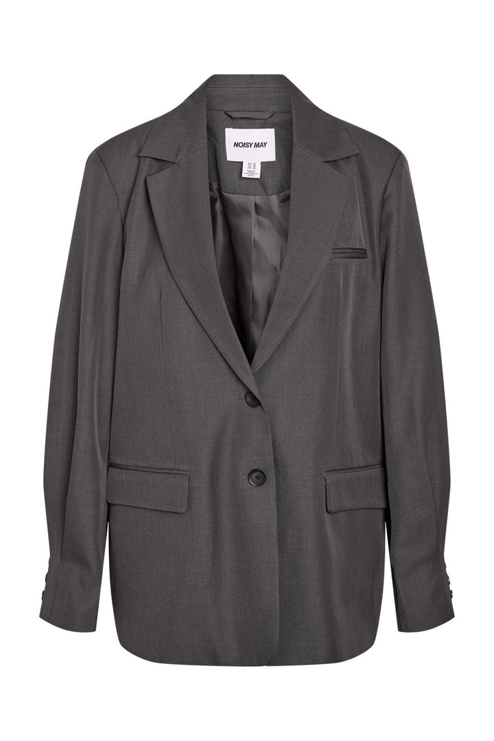 Noisy May - Nmiris L/S Sleeve Detail Blazer Tlr - 5105092 Dark Grey Melange