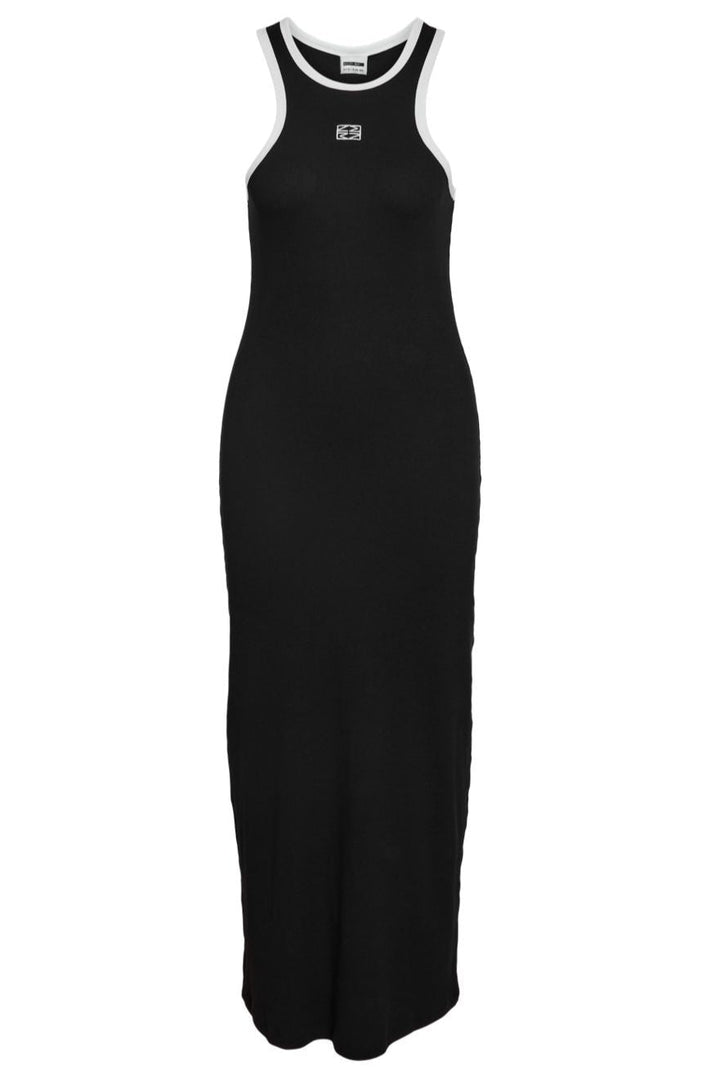Noisy May - Nmjudy S/L Maxi Dress Fwd - 4766460 Black Bright White Edge