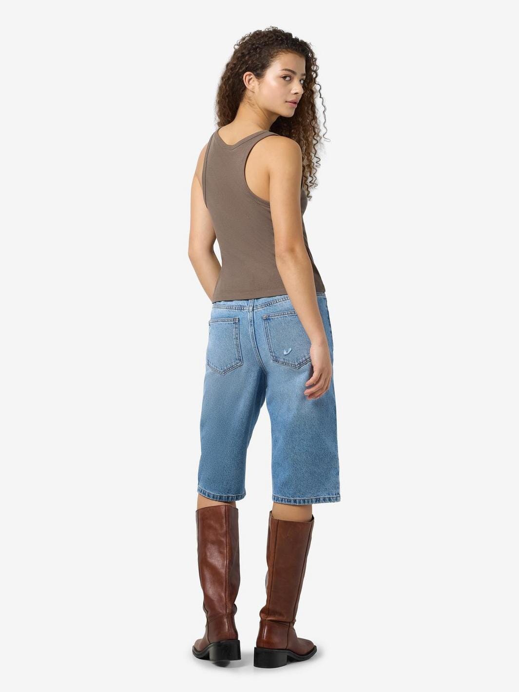 Noisy May - -Nmjudy S/L Tank Top - 4738473 Morel Black Embr.