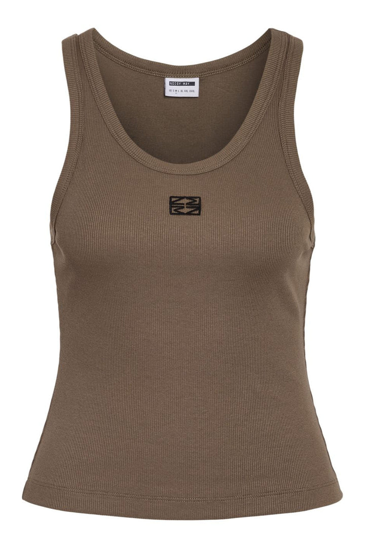 Noisy May - -Nmjudy S/L Tank Top - 4738473 Morel Black Embr.