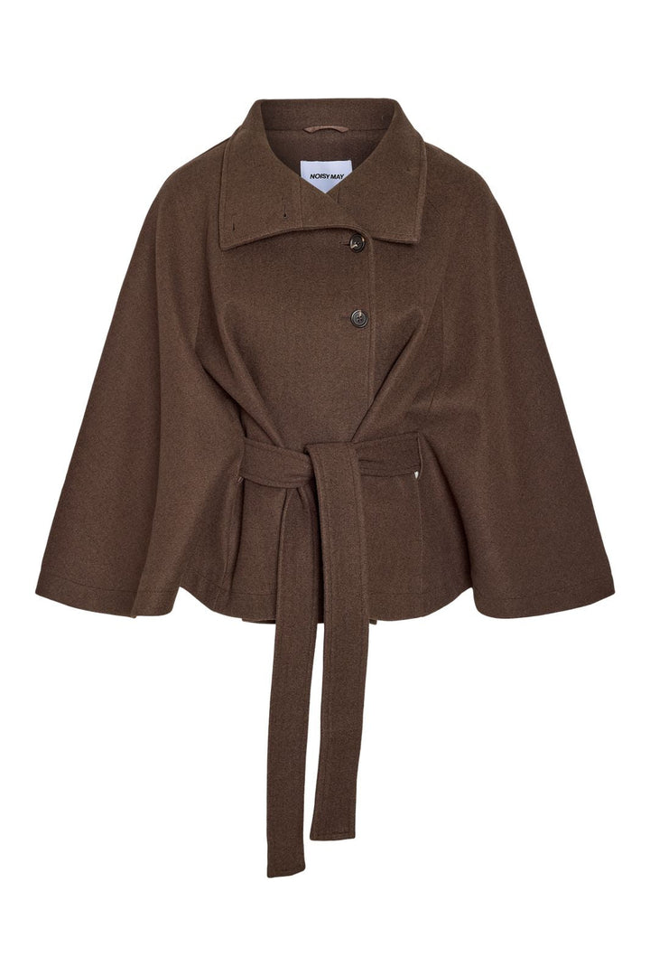 Noisy May - Nmlucy Cape Jacket - 5103003 Chocolate Brown Melange