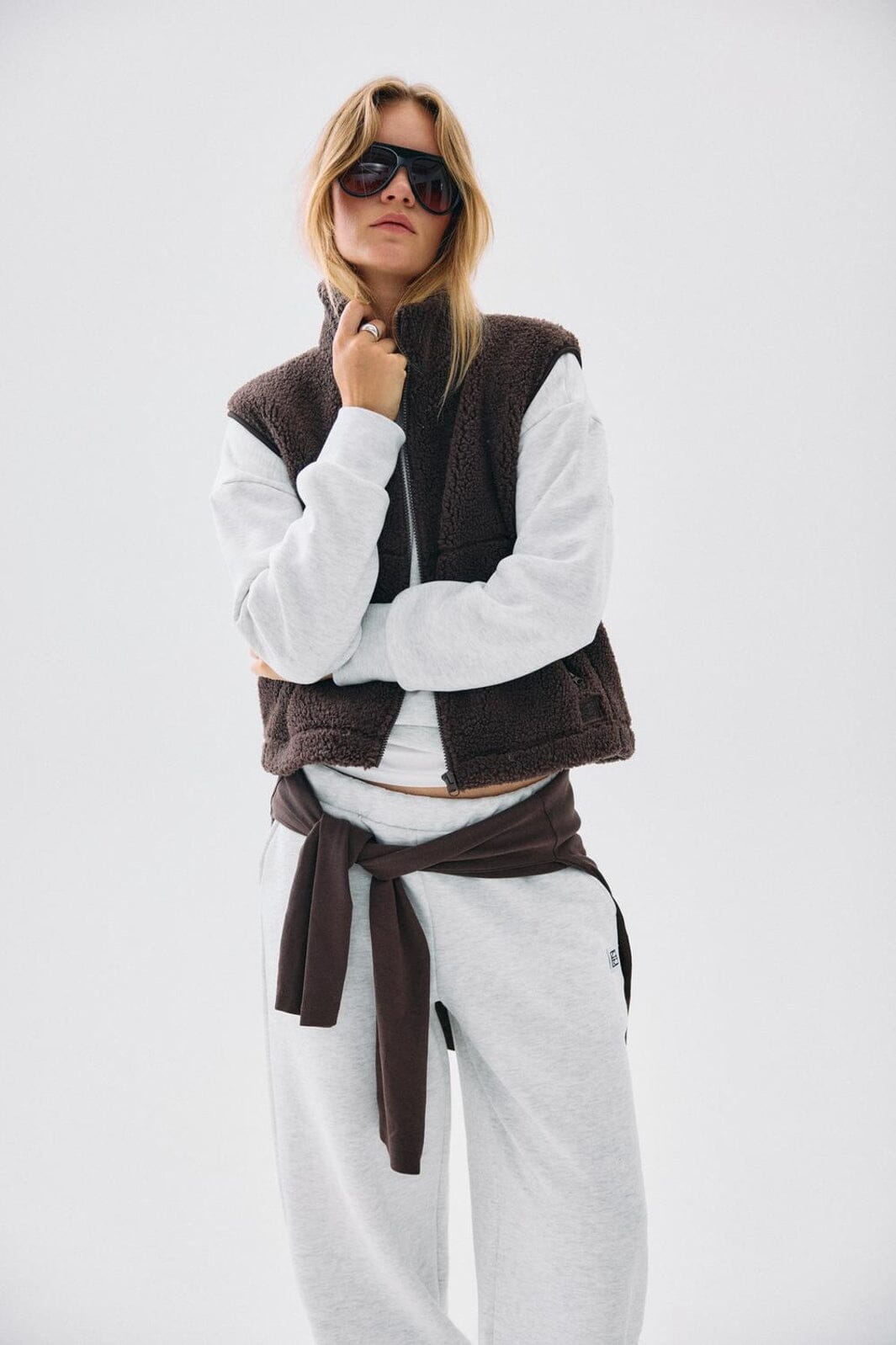 Noisy May - Nmmasey Short Teddy Vest - 5138440 Chocolate Brown