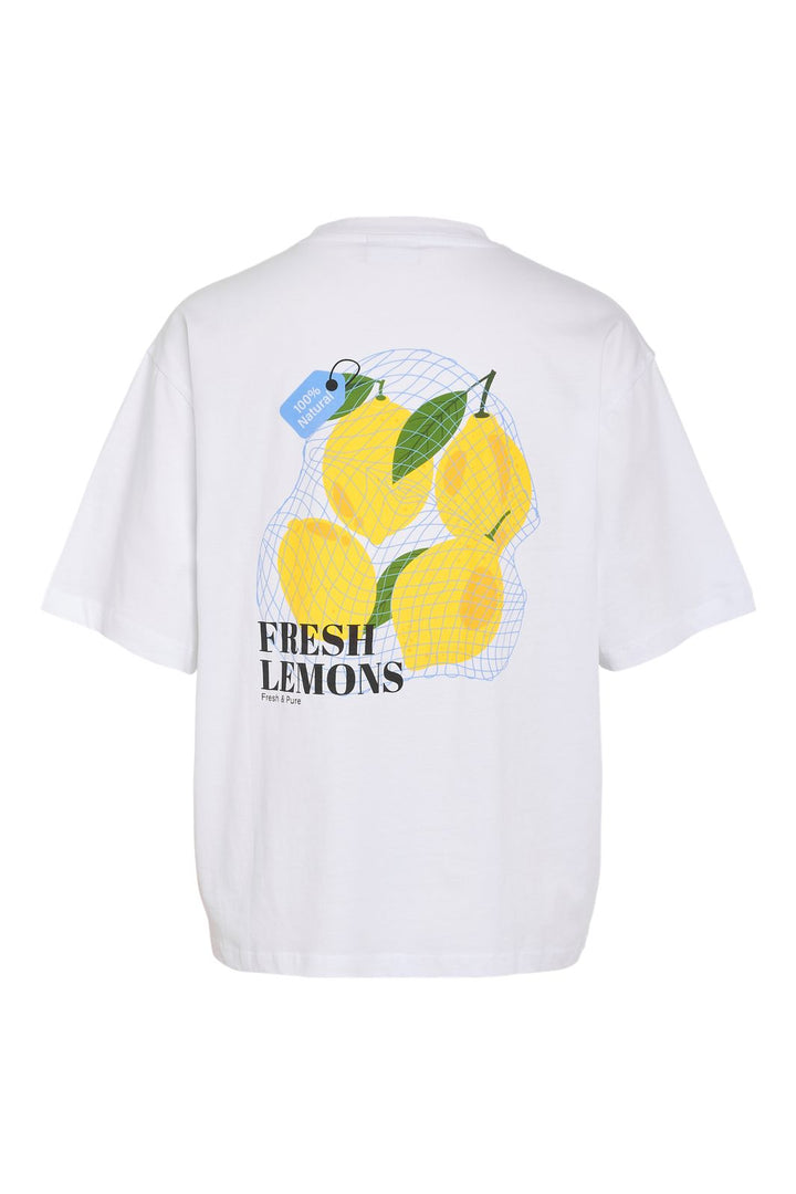 Précommande - Noisy May - Nmmillie S/S Lemon T-Shirt - 4881025 Bright White Lemon Bag