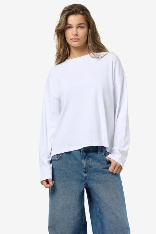 Noisy May - Nmmocca L/S Regular Fit Top Fwd - 4793255 Bright White