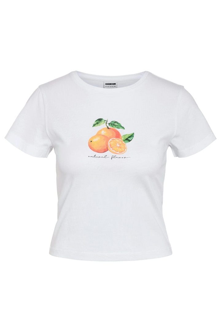 Noisy May - Nmmolly S/S Olive T-Shirt - 4880951 Bright White Orange